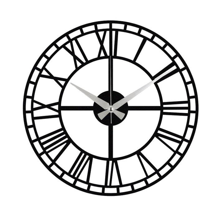 Wallity Enzoclock - S002 Reloj de Pared Decorativo de Metal Negro